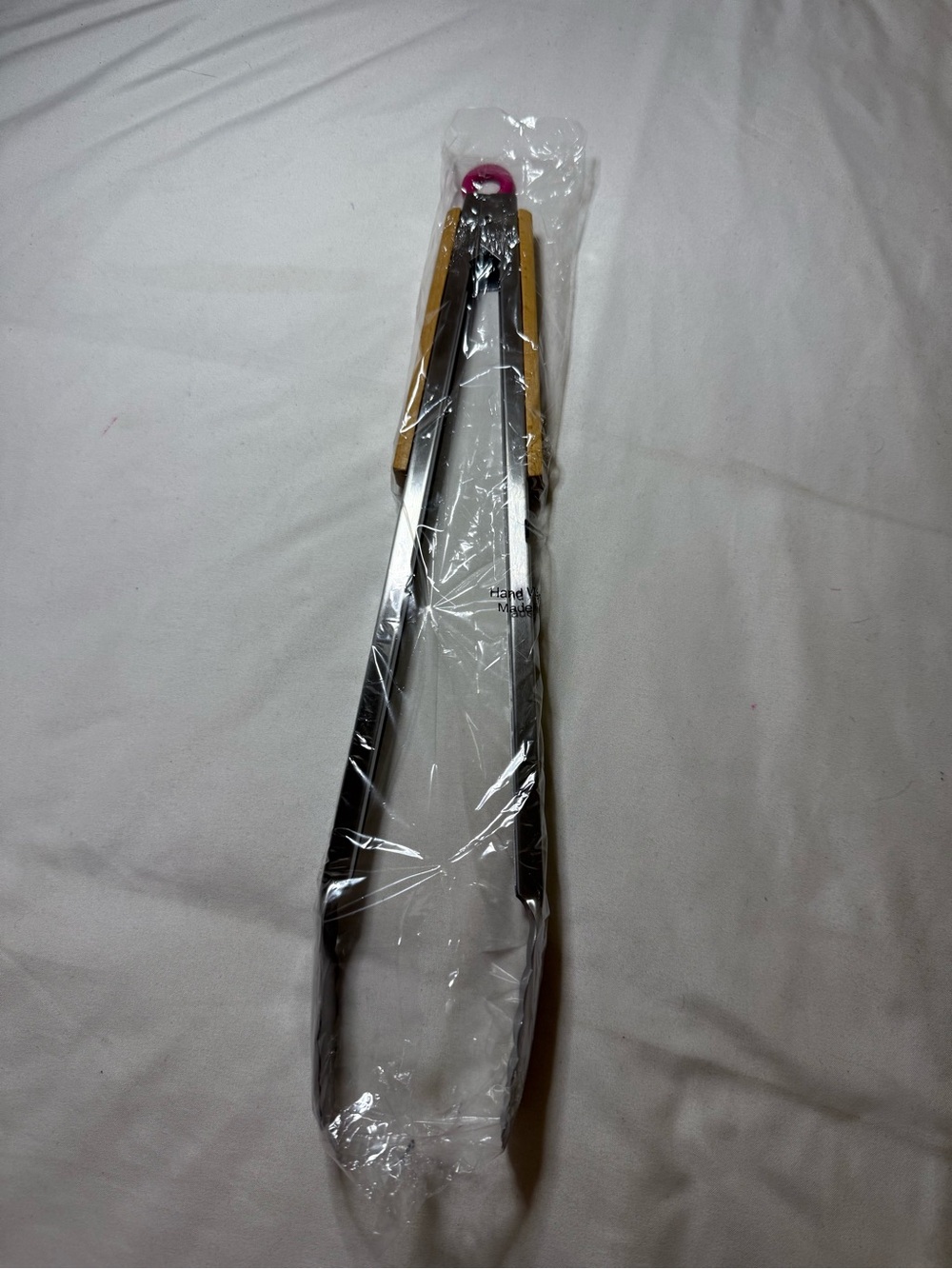 Stainless Steel T -Mobile Kitchen Tongs Pink Lock Ring